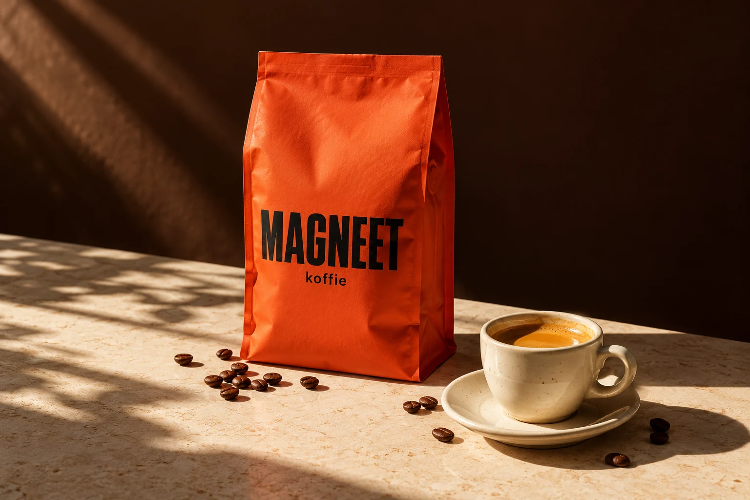 MAGNEET koffie en espresso in warm zonlicht